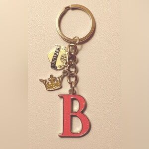 Y2K sparkly pink B initial keychain princess Catalina